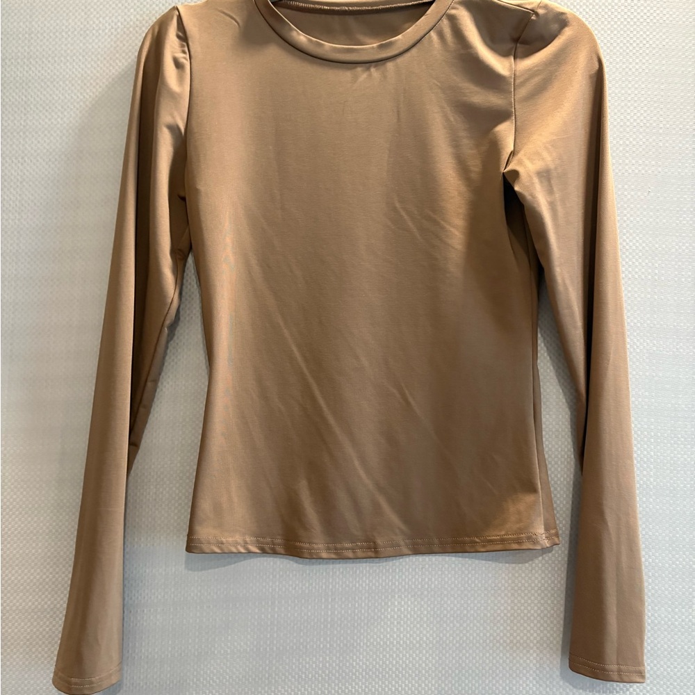 Classic Tan Long Sleeve Top